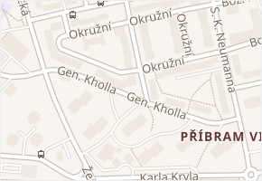 Ostravská v obci Příbram - mapa ulice