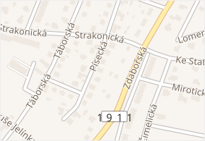 Písecká v obci Příbram - mapa ulice