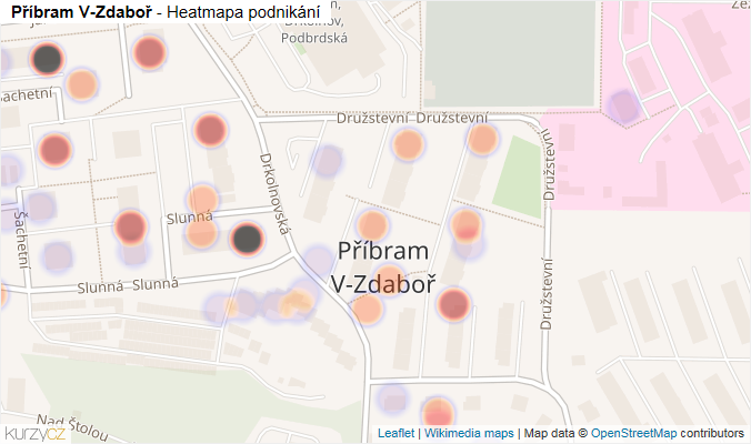 Mapa Příbram V-Zdaboř - Firmy v části obce.