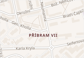 Příbram VII v obci Příbram - mapa části obce