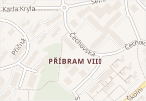 Příbram VIII v obci Příbram - mapa části obce