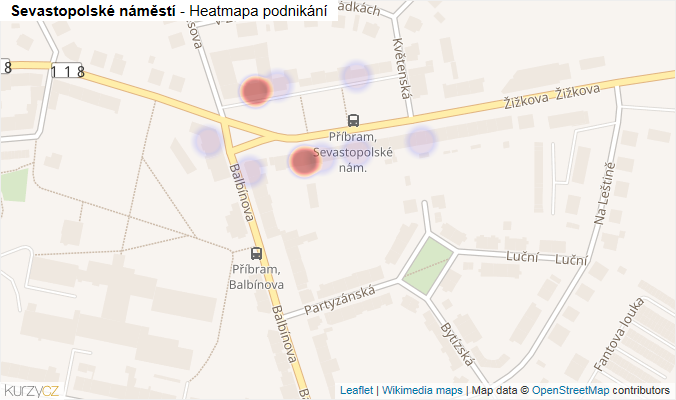 Mapa Sevastopolské náměstí - Firmy v ulici.