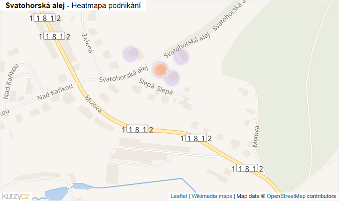 Mapa Svatohorská alej - Firmy v ulici.