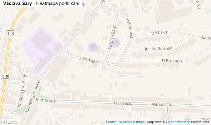 Mapa Václava Šáry - Firmy v ulici.