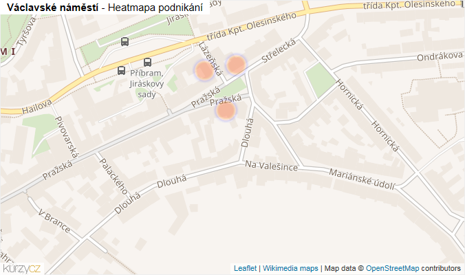 Mapa Václavské náměstí - Firmy v ulici.