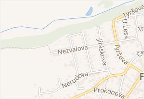 Bezručova v obci Přibyslav - mapa ulice