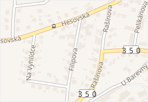 Filipova v obci Přibyslav - mapa ulice