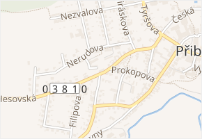 Hesovská v obci Přibyslav - mapa ulice