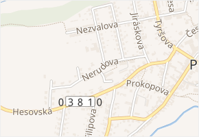 Nerudova v obci Přibyslav - mapa ulice