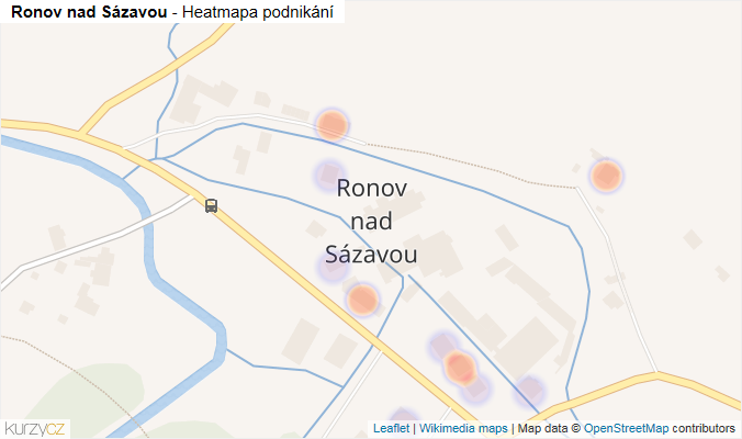 Mapa Ronov nad Sázavou - Firmy v části obce.
