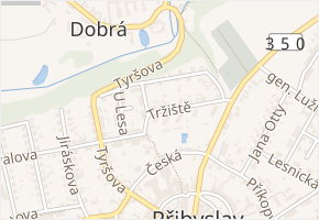 Tržiště v obci Přibyslav - mapa ulice
