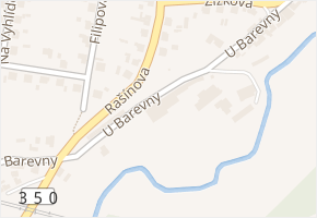 U Barevny v obci Přibyslav - mapa ulice
