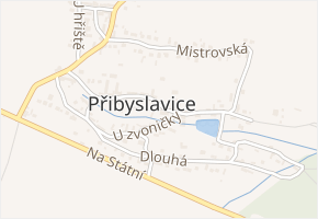 Přibyslavice v obci Přibyslavice - mapa části obce