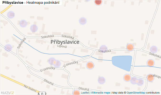 Mapa Přibyslavice - Firmy v části obce.