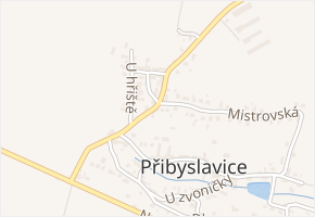 Radoškovská v obci Přibyslavice - mapa ulice