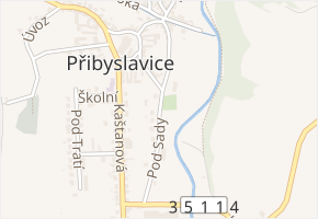 Pod Sady v obci Přibyslavice - mapa ulice