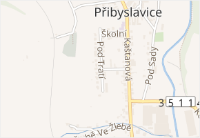 Pod Tratí v obci Přibyslavice - mapa ulice