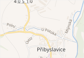 U Potoka v obci Přibyslavice - mapa ulice