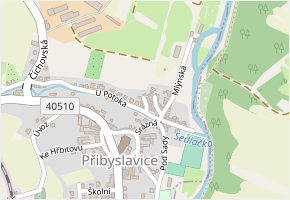 V Uličce v obci Přibyslavice - mapa ulice