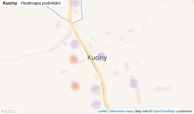 Mapa Kucíny - Firmy v části obce.