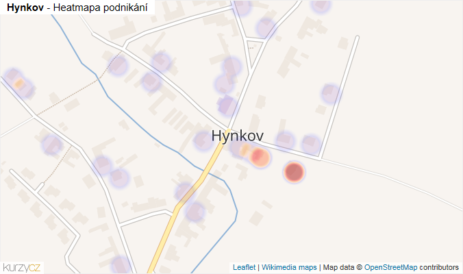 Mapa Hynkov - Firmy v části obce.