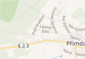 Jižní v obci Přimda - mapa ulice