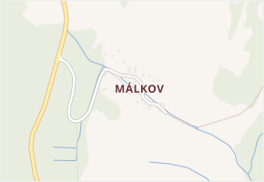 Málkov v obci Přimda - mapa části obce
