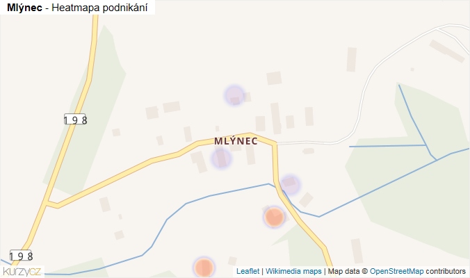 Mapa Mlýnec - Firmy v části obce.