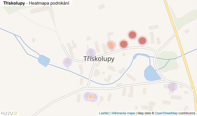 Mapa Třískolupy - Firmy v části obce.