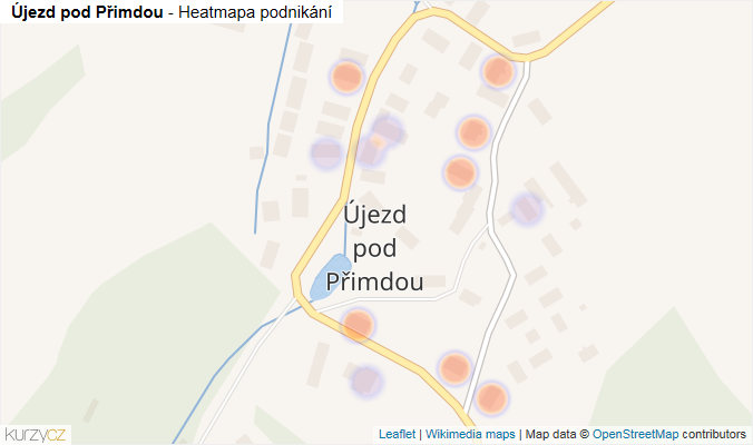 Mapa Újezd pod Přimdou - Firmy v části obce.