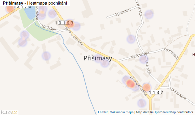 Mapa Přišimasy - Firmy v části obce.