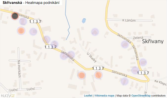 Mapa Skřivanská - Firmy v ulici.