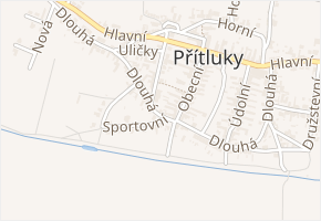 Dlouhá v obci Přítluky - mapa ulice