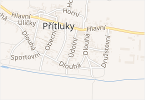 Údolní v obci Přítluky - mapa ulice