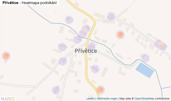 Mapa Přívětice - Firmy v části obce.