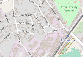 Levandulová v obci Proboštov - mapa ulice