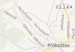 Na lučinách v obci Proboštov - mapa ulice