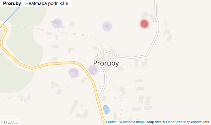 Mapa Proruby - Firmy v části obce.