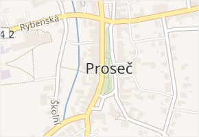 Proseč v obci Proseč - mapa části obce