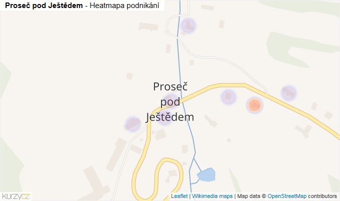 Mapa Proseč pod Ještědem - Firmy v části obce.