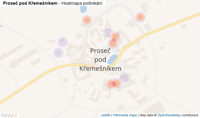 Mapa Proseč pod Křemešníkem - Firmy v části obce.
