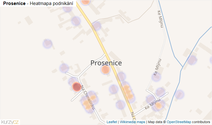 Mapa Prosenice - Firmy v části obce.