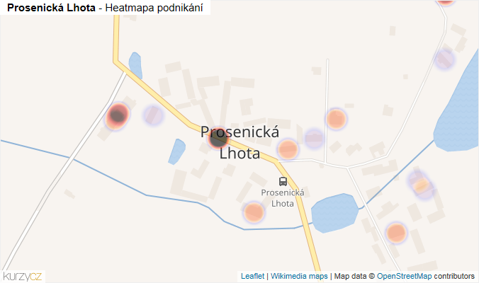 Mapa Prosenická Lhota - Firmy v části obce.