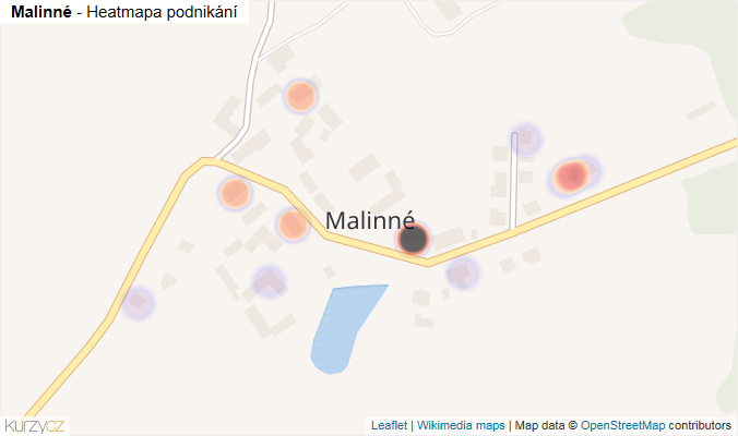 Mapa Malinné - Firmy v části obce.