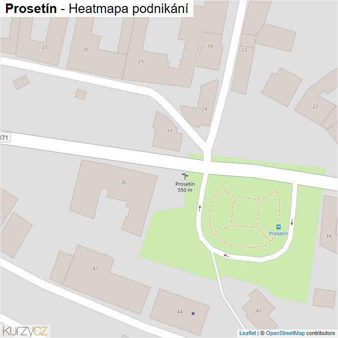 Mapa Prosetín - Firmy v obci.