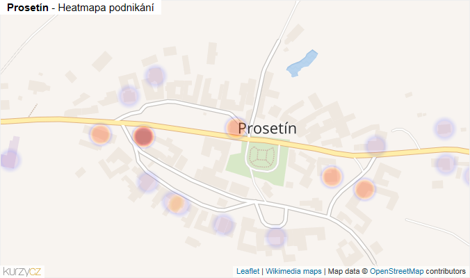 Mapa Prosetín - Firmy v části obce.