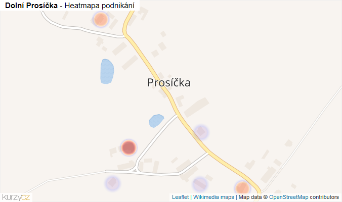 Mapa Dolní Prosíčka - Firmy v části obce.
