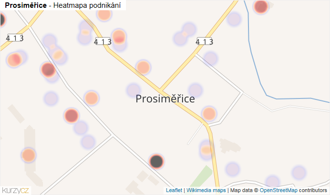 Mapa Prosiměřice - Firmy v části obce.