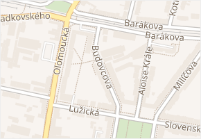 Budovcova v obci Prostějov - mapa ulice