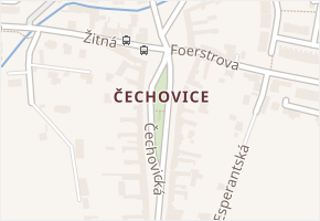 Čechovice v obci Prostějov - mapa části obce